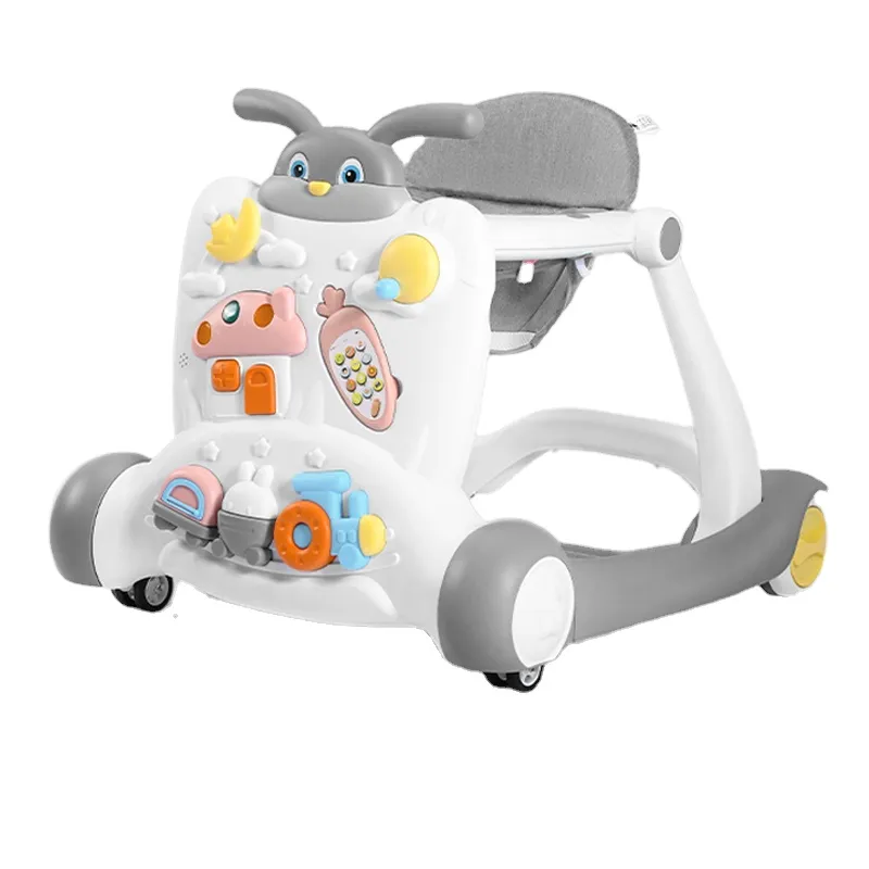 Carrinho de bebê multifuncional Carrinho de bebê de brinquedo anti-capotagem Andador ajustável para equilíbrio de bebê 6 a 24 meses