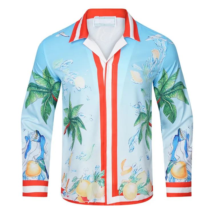 Designer Cloud Blue Hawaiiaanse stijl Heren met korte mouwen Shirt Plus maat Casual kraagknop Loose Beach M-3XL DFF13