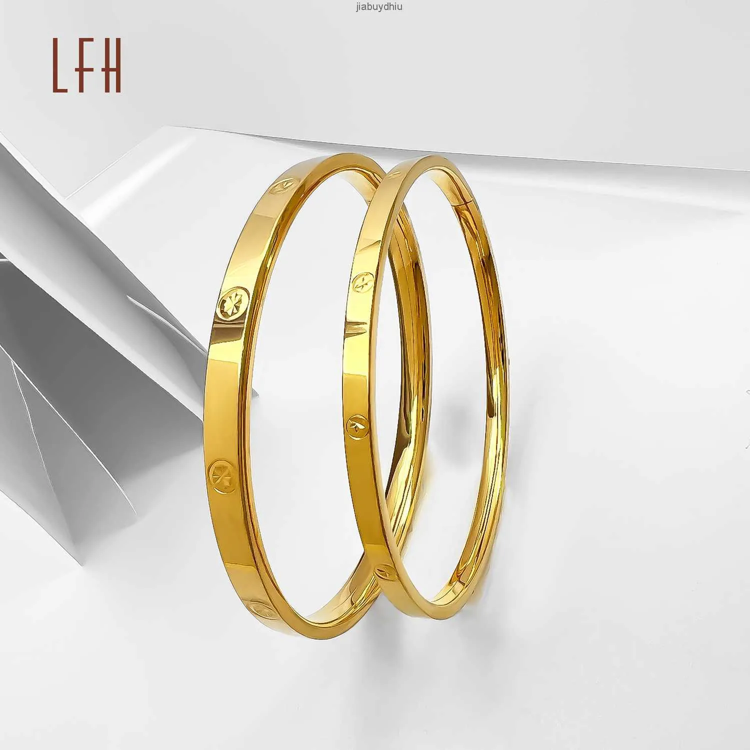 Lfh 18k Solid Gold 2.5mm 3.3mm 4mm 5mm Bangle Bracelet Stackable Bracelets Pure Charm Bangles Real Jewelry