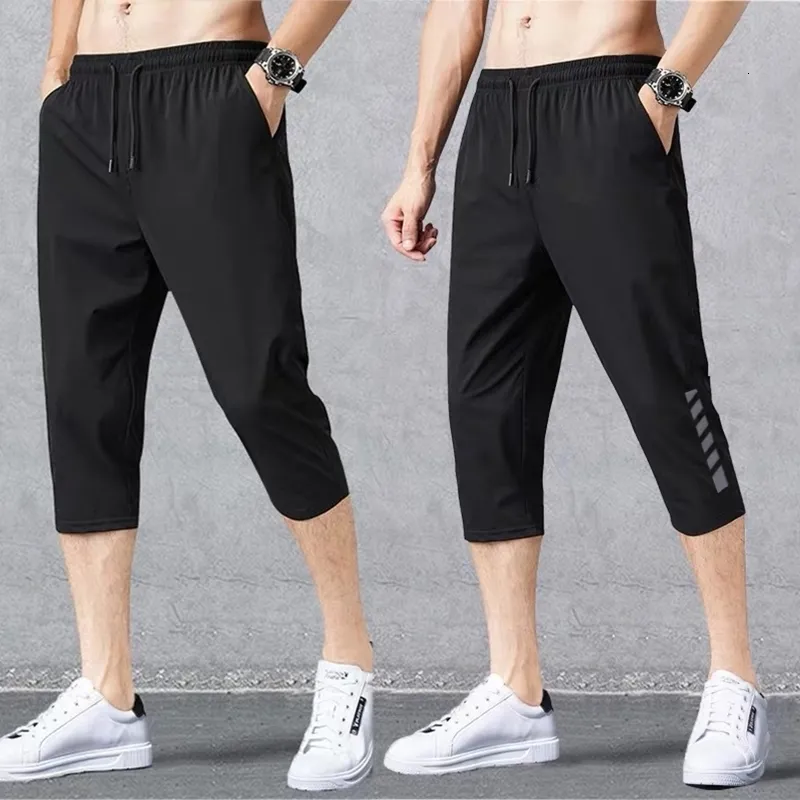 Męskie szorty oddychające Sport Pants Mens swobodne spodenki w kieszeni luźne luźne szybkie suche jogger spodni 34 Sportowe spodenki na lato 230613