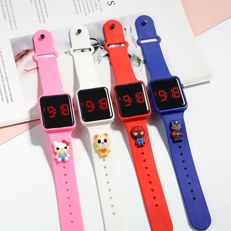 Children's watches 10pcslot Cartoon Waterproof Children Watches For Kids Men Women Wristwatch Fashion Student LED Electronic Sport Girl Watch Gift 230612