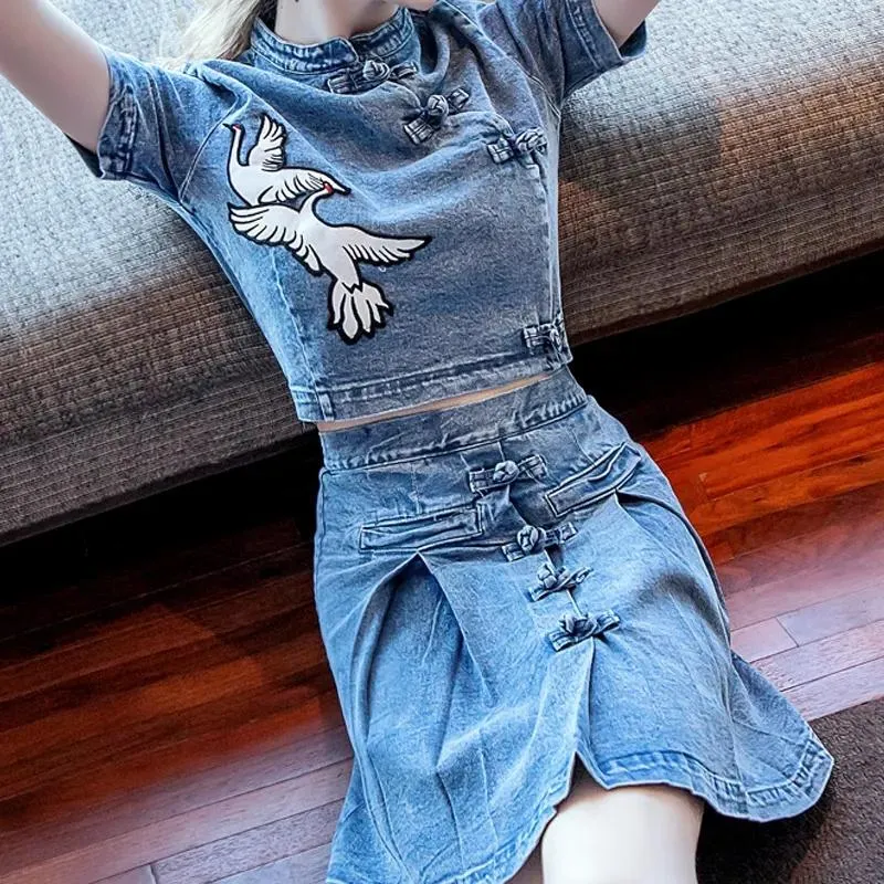 Embroidered western cheap skirt