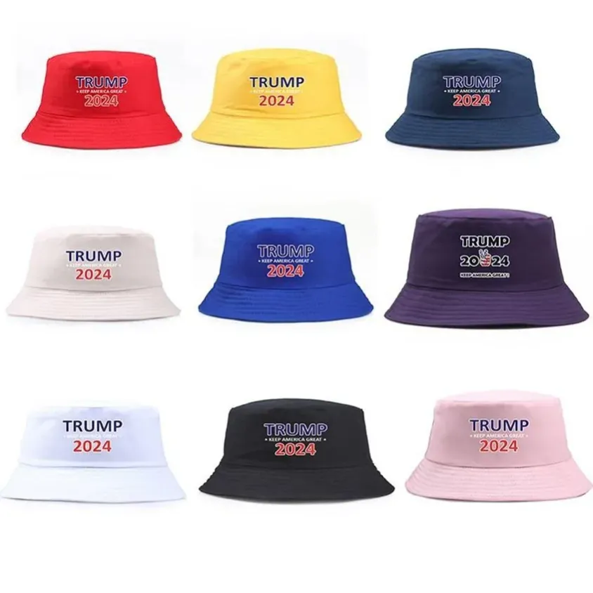 DHL Shipping Trump 2024 Hat Bucket Sun Cap USA Presidential Election Fisherman Hats Elections Baseball Caps Wholesale JN13