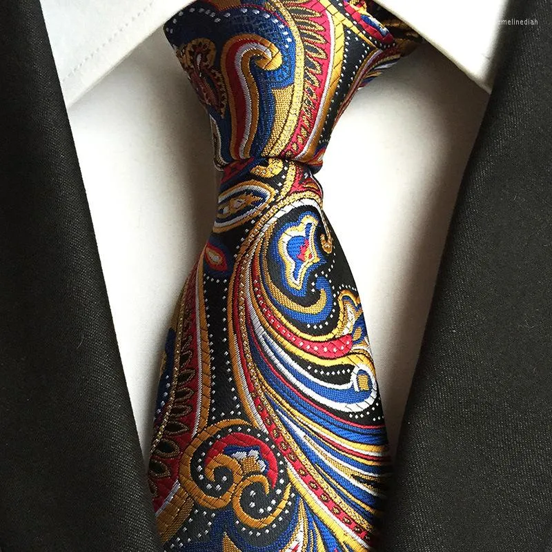 Bow Ties 49 Models 8cm Polyester Paisley Mens Tie Cashew Flower Suit Neckties Festival Gathering Gifts for Men