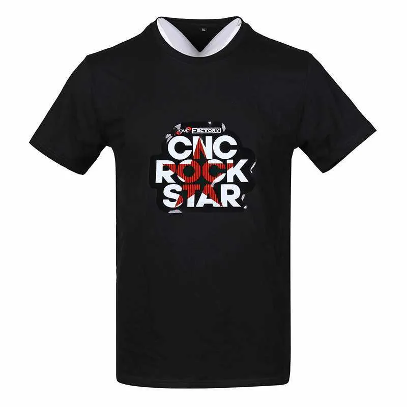 Camiseta masculina de grife nova colorida reflexiva camiseta de manga curta moda masculina gola redonda brilho polo