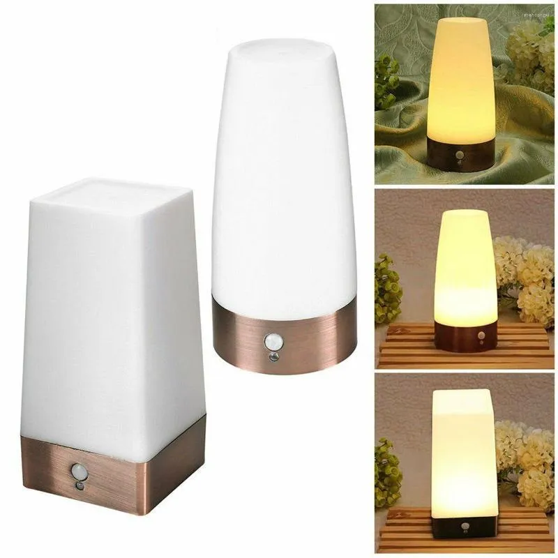 Table Lamps Wireless PIR Sensor Living Room Light LED Night Bedside Lamp Battery Powered Warm White
