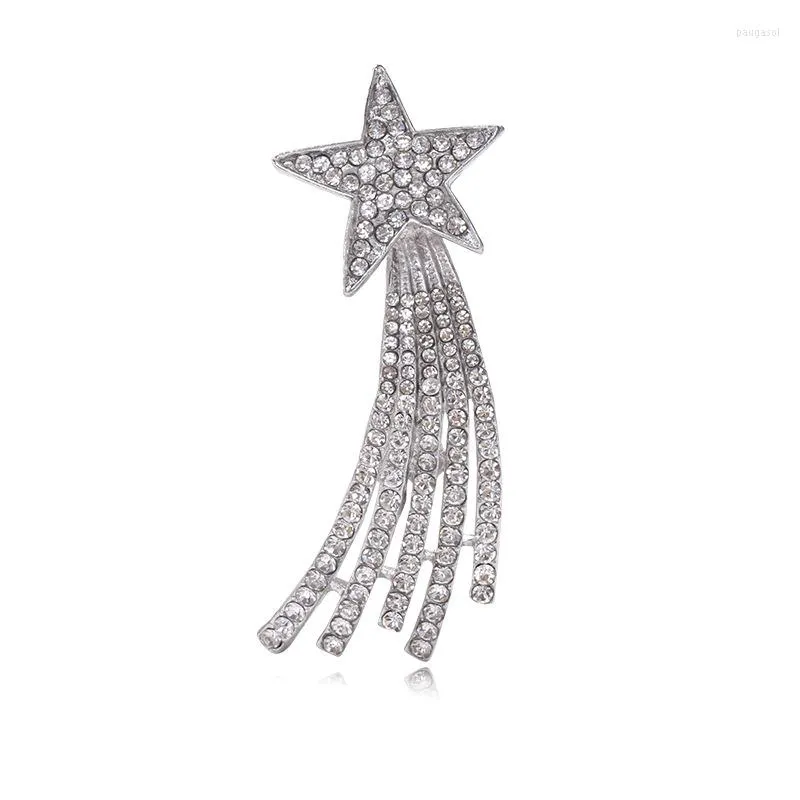 Broches de Luxo Alfinetes de Estrela de Strass Brilhantes Manto de Cristal Alfinete de Lapela Feminino Buquê Unissex Jóias