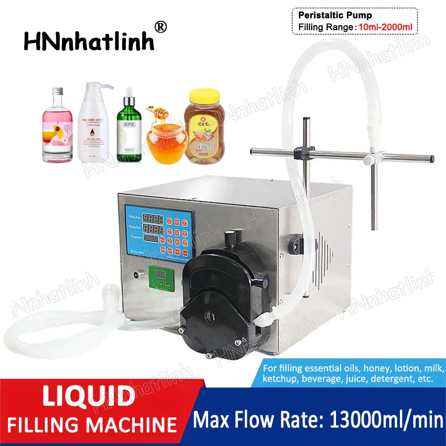 Macchina di rifornimento liquida semiautomatica Pompa peristaltica Bottiglia Succo d'acqua Bevanda Tavolo portatile Linea di produzione di imballaggio con 13000 ml / min