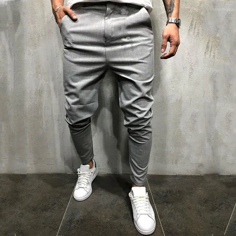 Męskie spodnie męskie spodnie męskie solidny kolor klasyczny streetwear hip hop joggery spodnie wysokie talia swobodne pantalon de travail