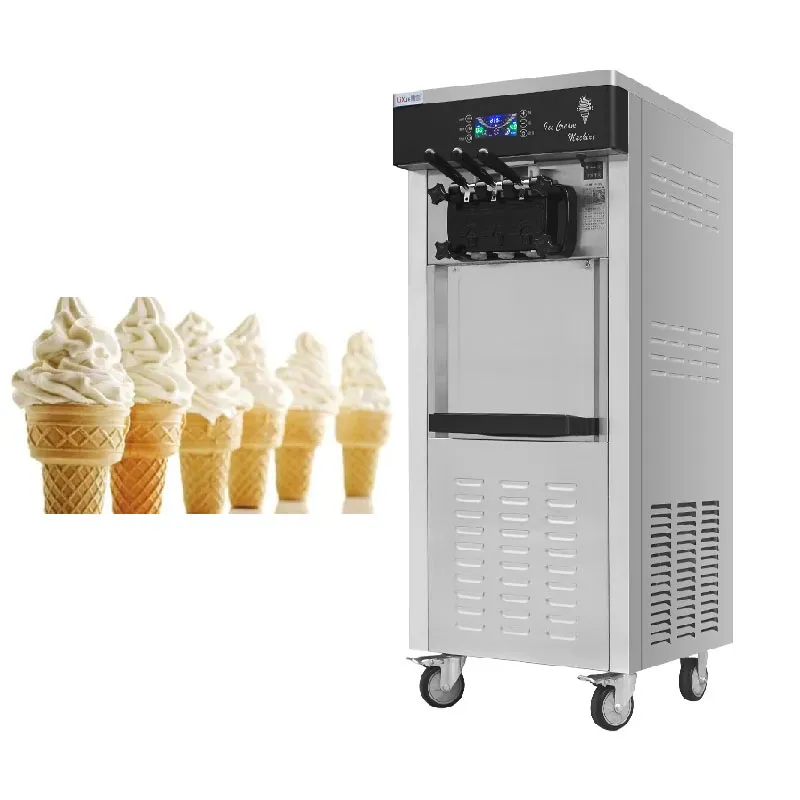 Commercial Soft Ice Cream Machine 220/100V Vertical Make Ice Cream Intelligent Sweetener Ice Cream Maker 25L/H Ship By Sea