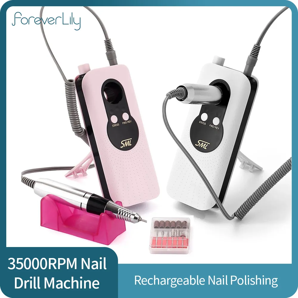 Nail Art Kits 35000 RPM Oplaadbare Elektrische Boor Pen Machine Draagbare Grinder Polijstmachine UV Gel Remover Cleaning Manicure Tool 230613