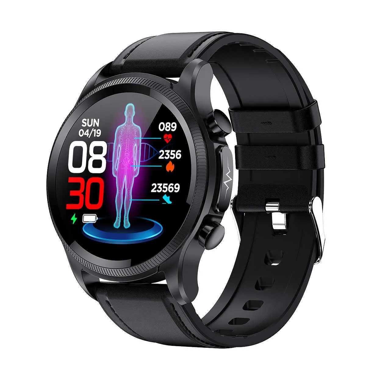 E400 smartwatch non invasif ECG + PPG température surveillance de l'oxygène dans le sang poitrine sangle de taux intime portable