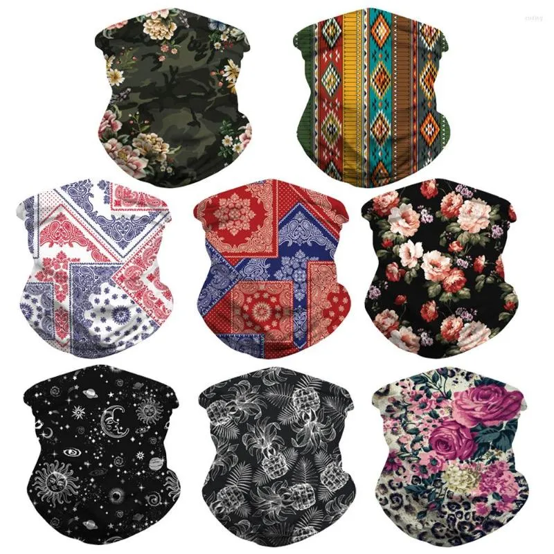 Sjaals Flower Series Wandelsjaal Sport Hoofddeksels Vrouwen Omkeerbare Bandana Tulband Handband Magie Outdoor Fietsen Hoofdband