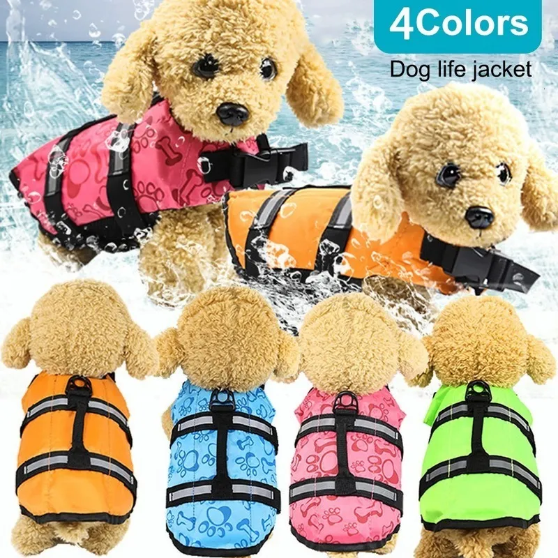 Abbigliamento per cani Cucciolo Salvataggio Abbigliamento da nuoto Abbigliamento di sicurezza Gilet Costume da bagno XS-XL Outdoor Pet Dog Float Doggy Life Jacket Gilet 230613