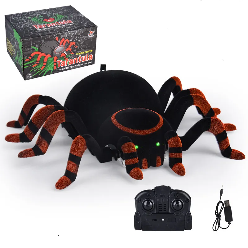 Electricrc Animals Wall Climbing Spider Remote Control Toys Infrared RC Animal Kid Gift Toy Simulation Furry Electronic Spider Surprise Toy for Kid 230613