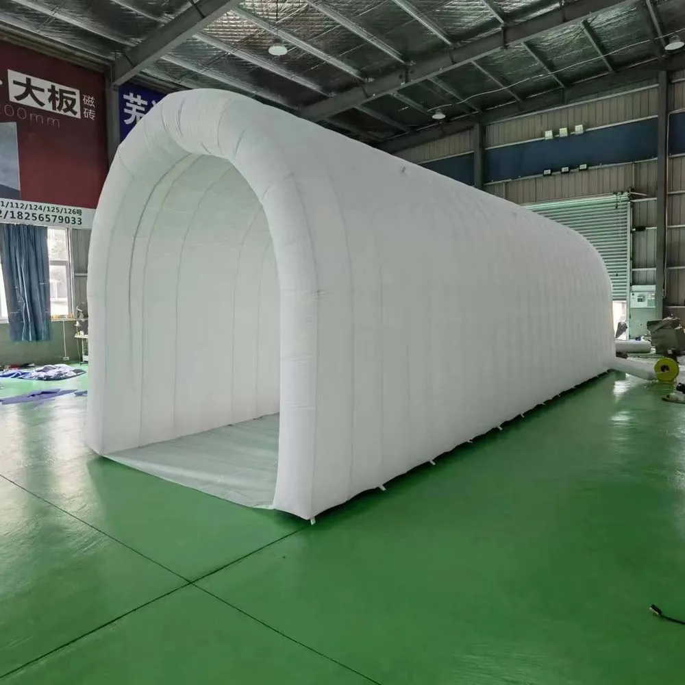 wholesale Grande tente gonflable blanche de tunnel de LED de vente chaude pour la promotion extérieure de tunnel d'entrée d'événement sportif de partie