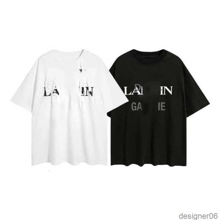 デザイナーランビンズTシャツブランドハイストリートルーズ半袖カップルTシャツ男性と女性カップルコットンベースティー