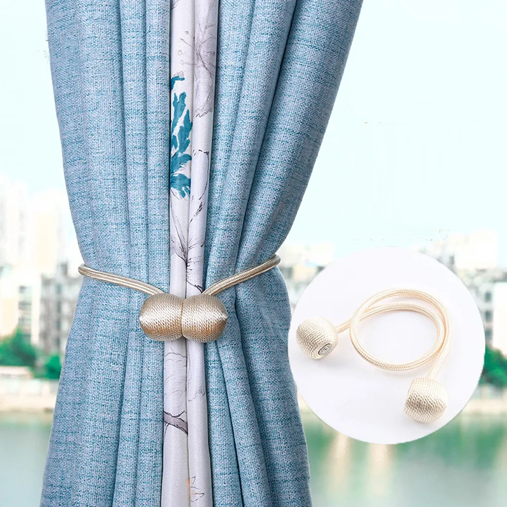 Curtain Poles Magnetic Ball Tiebacks Tie Rope Accessory Rods Accessoires Backs Holdbacks Buckle Clips Hook Holder Home Decor Solid 230613