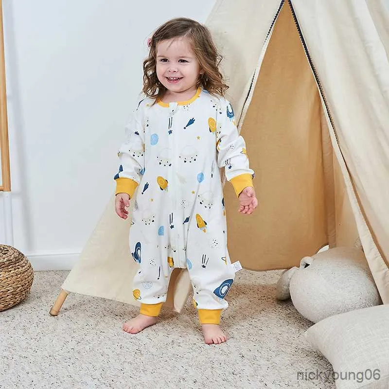 Sacchi a pelo Sacco neonato Primavera Autunno Anti-calci Gamba divisa Sonno Pigiama per bambini in cotone universale Set biancheria da letto R230614