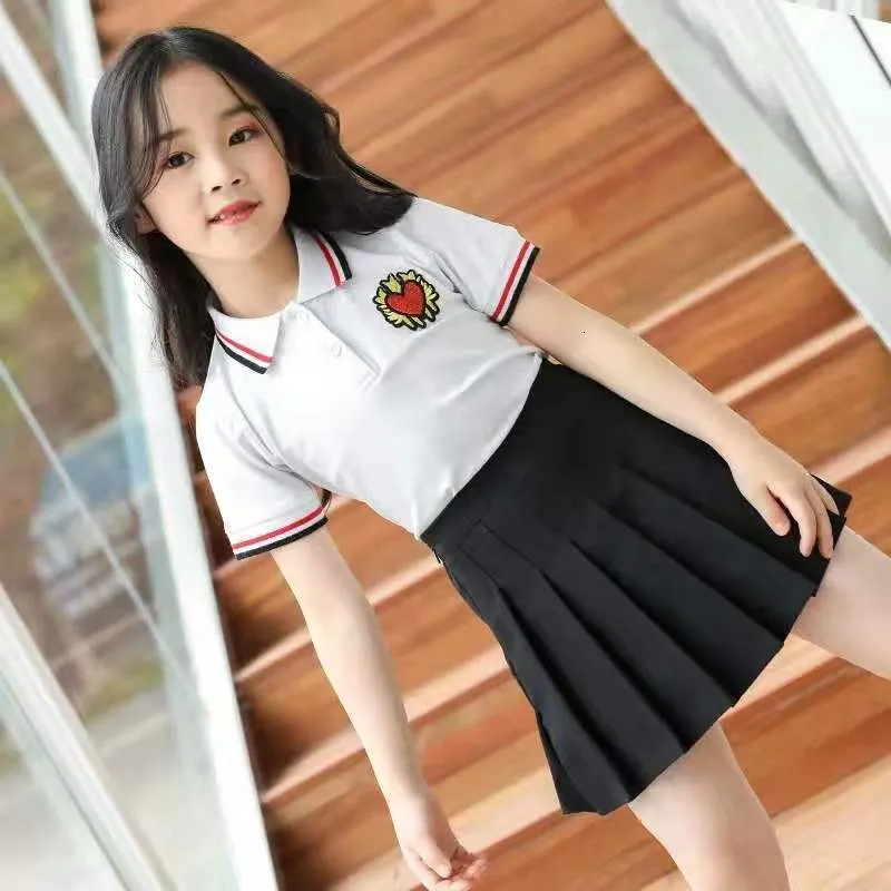 Skirts School Student Uniform Girls Performance Pleated Skirt Preppy Junior Loungewear High Waist 230614