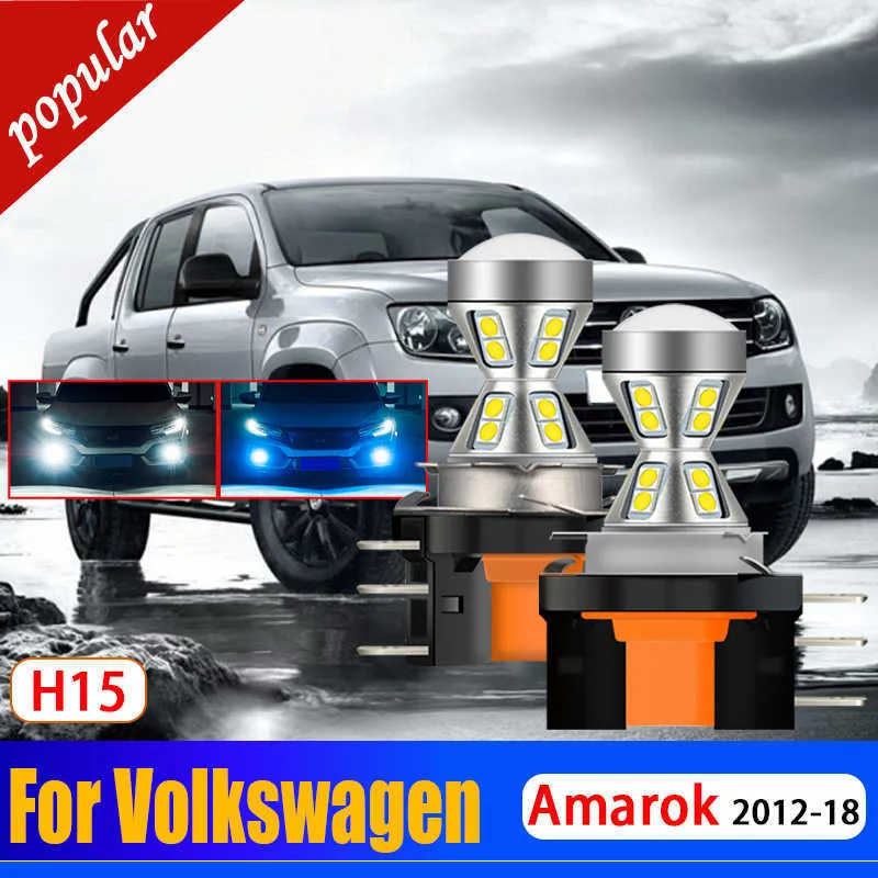 Novo carro 2x lâmpadas super brilhantes h15 drl luz diurna acessórios automotivos para volkswagen golf mk7 2012-2019 amarok 2012-2018