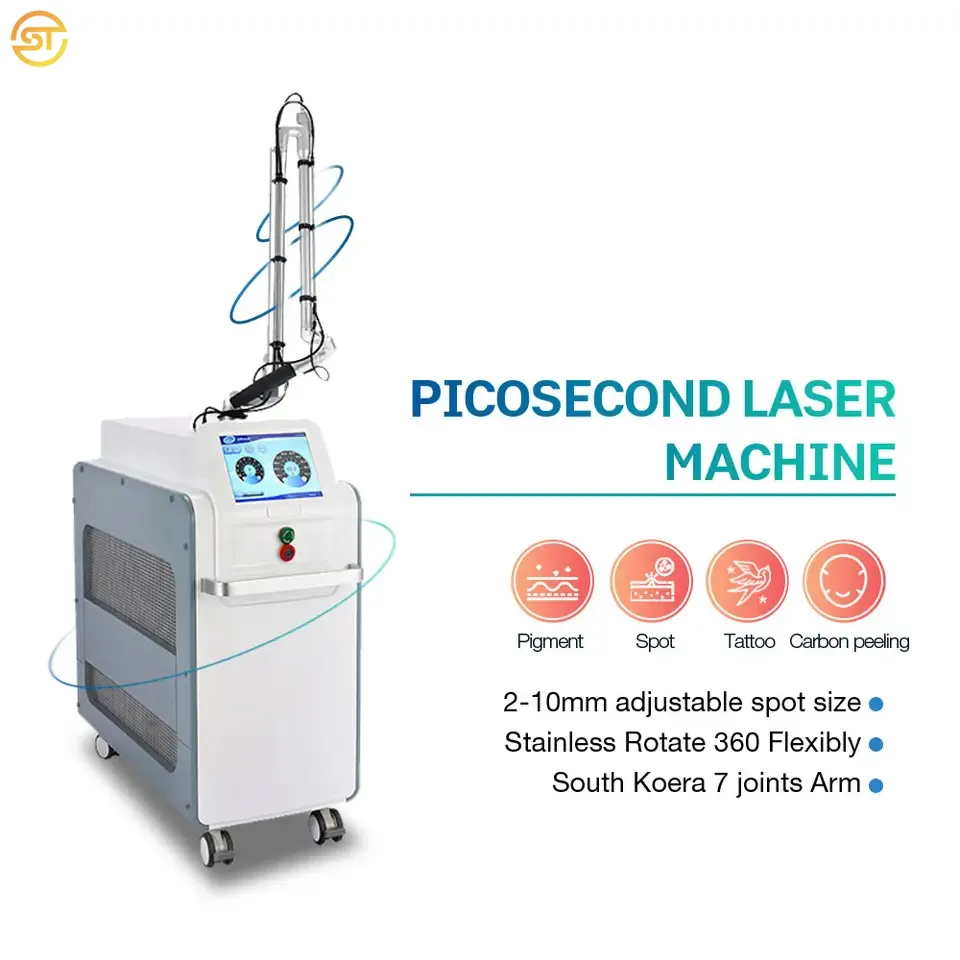 Professionelle Pikosekunden-Lasermaschine 755 nm Pico Lazer Tattooentfernung Sommersprossenfleckenpigmentierung Laserausrüstung Q-Schalter