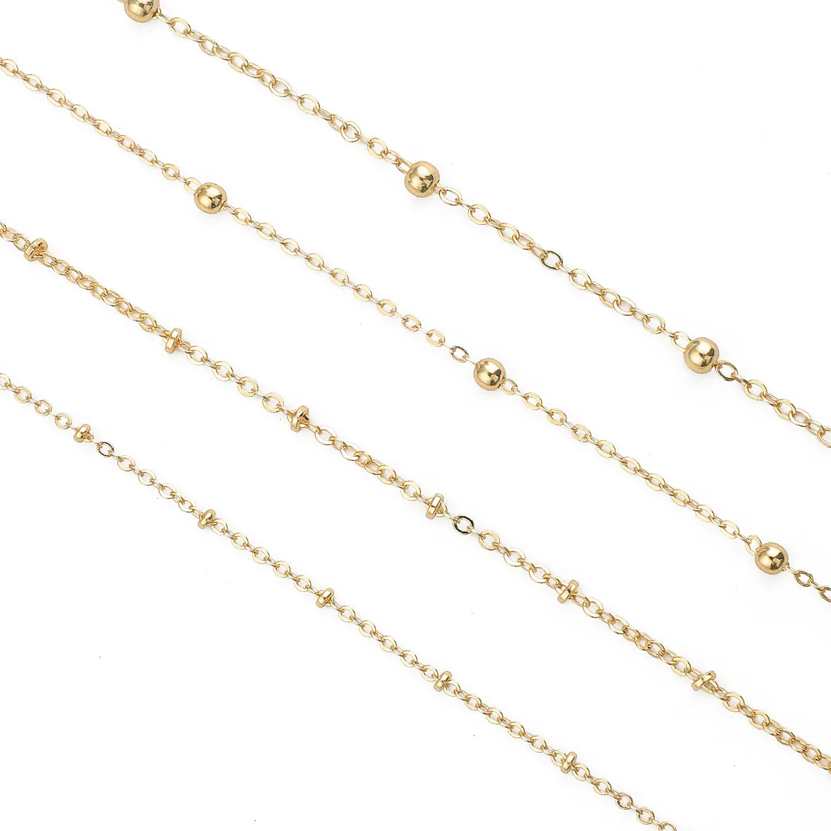 Pärlkedjor för DIY -halsbandsarmband 1 meter/PC -smycken Tillbehörssatser 18K Guld pläterade för vuxna material Tillbehör Fyndkomponenter