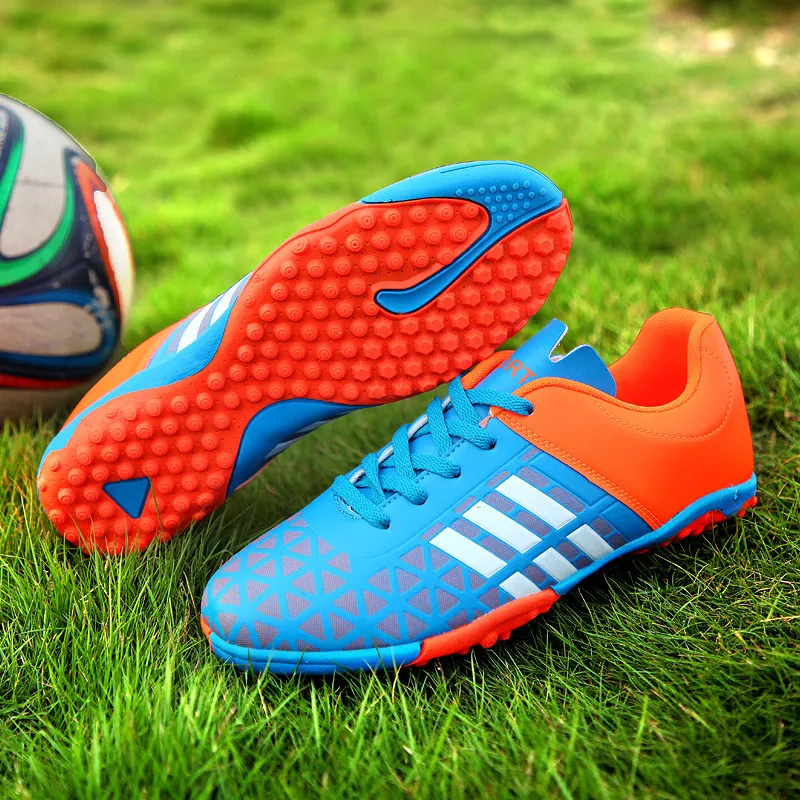 Athlétique En Plein Air Lettre Imprimé Enfants Football Chaussures Crampons Intérieur Turf Futsal Chaussures Garçons Vert Long Spike Football Chaussures Enfants Zapatos De Futbol 230613