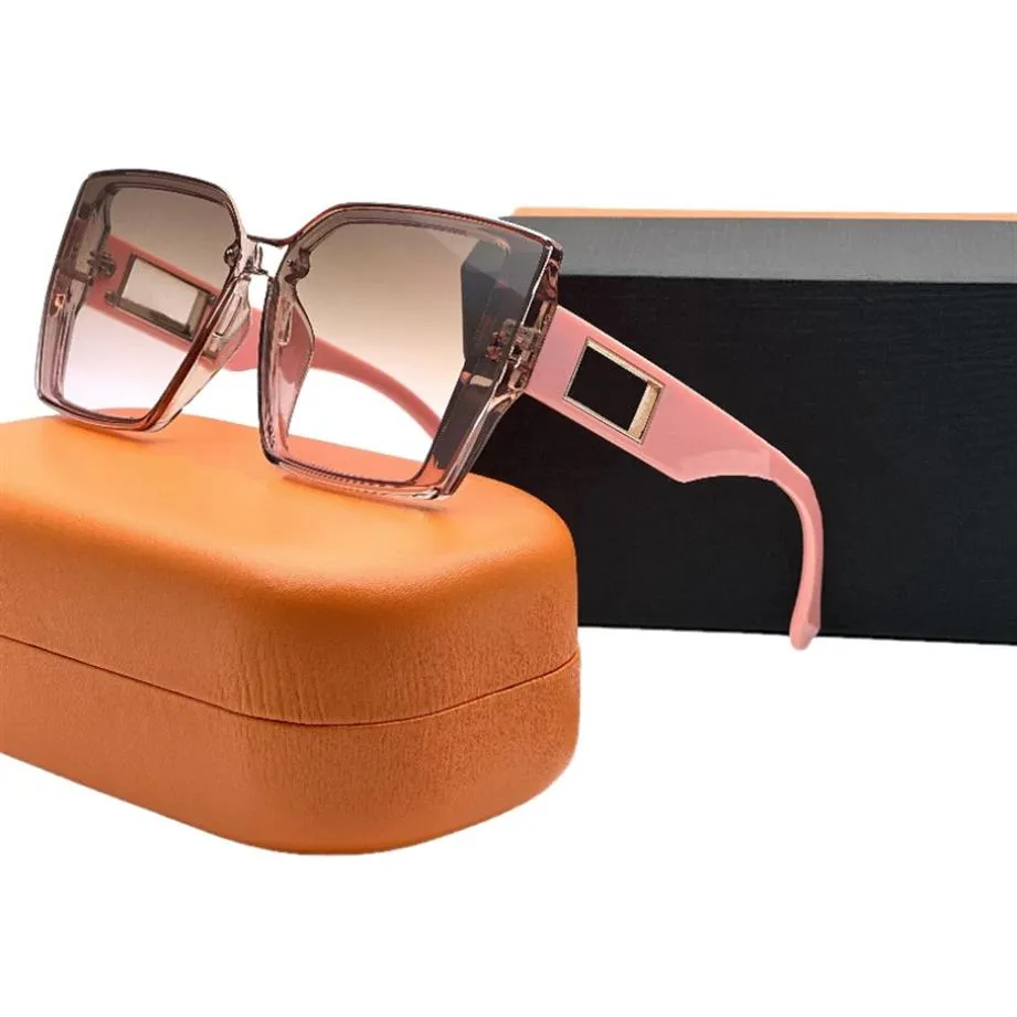 Óculos de sol de moda de luxo feminino Óculos de sol laranja Unissex Beach Sunglasses de alta qualidade289f