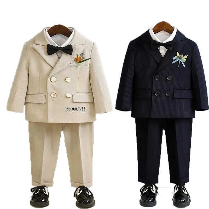 Set di abbigliamento Vestito da ragazzo per matrimonio 1 anno Baby Kids Pograph Bambini Cerimonia formale Tuxedo Dress Costume da performance per bambini 230613