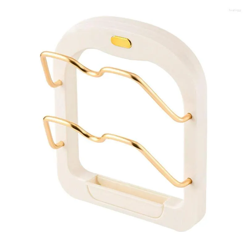 Tovagliette Supporto per coperchi per pentole a 2 livelli per porta dell'armadio Adesivo per pareti antiruggine Copertura per pentole Coperchio per contenitori per cucina Organizer Rack