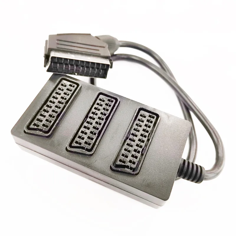 3-Way SCART Splitter Cable - Black, 35cm - Connect Multiple Devices ...
