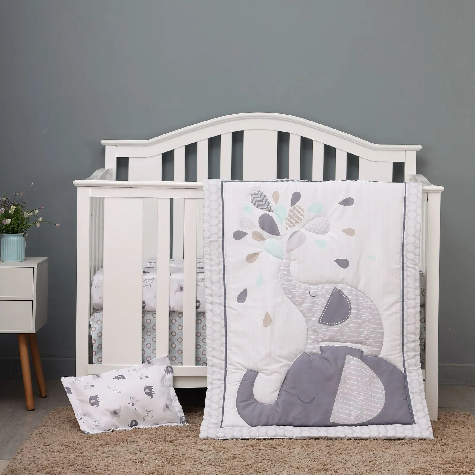 Beddengoedsets 4-delig babybedset voor meisjes en jongens inclusief dekbed wieglaken rok kussensloop 230613