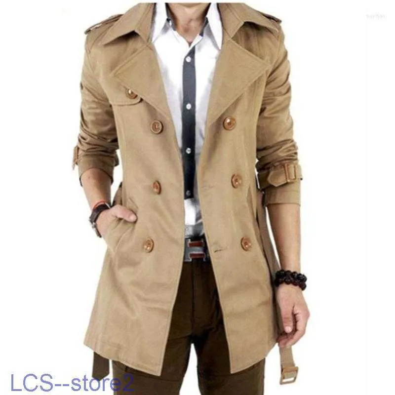 Trench da uomo 2022 Cappotto lungo vintage Cardigan trapuntato Cappotto maschile Giacca a vento per ragazzo Giacche da uomo e