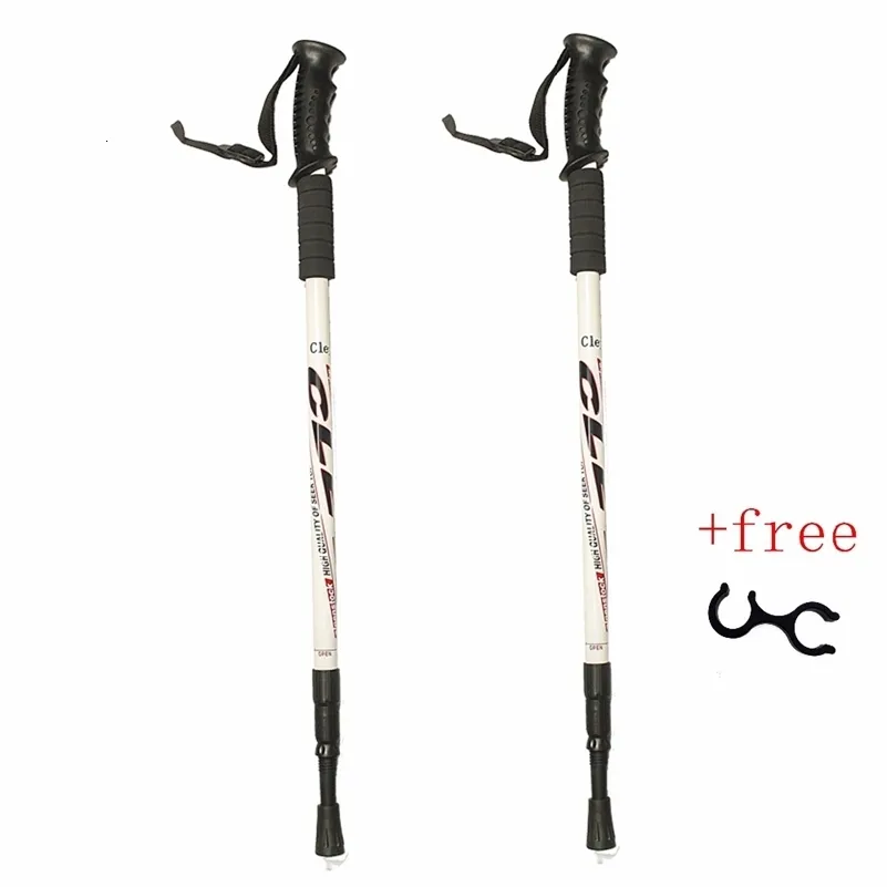 Trekking Poles 2PCSpair 135cm Aluminium utomhus vandring anti chock promenad pinnar teleskop vandring klättring stolpar ultralätt promenad käppar 230613