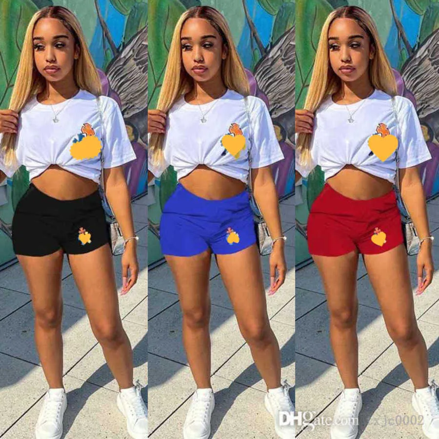 2023 sommer Designer Trainingsanzug Frauen Kurze Outfits Plus Größe Kleidung Zwei Stück Set Marke Gedruckt T-shirt Shorts Sport Anzug