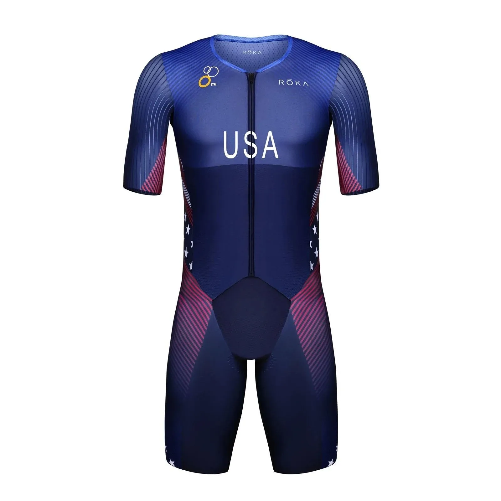 Maglia da ciclismo Set Roka USA Team Triathlon Tuta da gara Skinsuit Mans senza maniche Costumi da bagno Bike Ropa Ciclismo Abbigliamento da bicicletta Tuta 230614