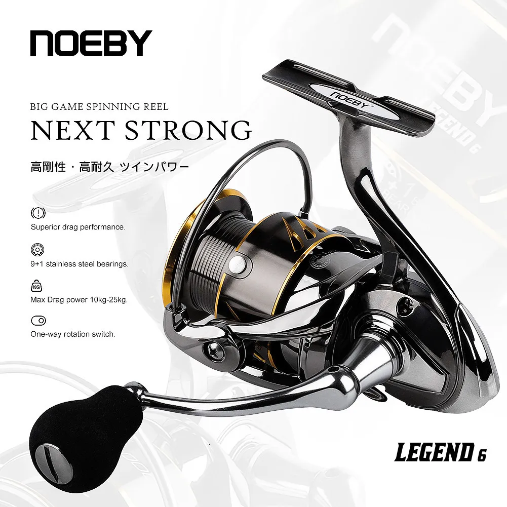 Baitcasting Reels Noeby Spinning Reel 2500 3000 4000 5000 6000 Overbrengingsverhouding 5.2 1 Max Drag 10 25kg Surfcasting Long Casting voor Zeevissen 230613