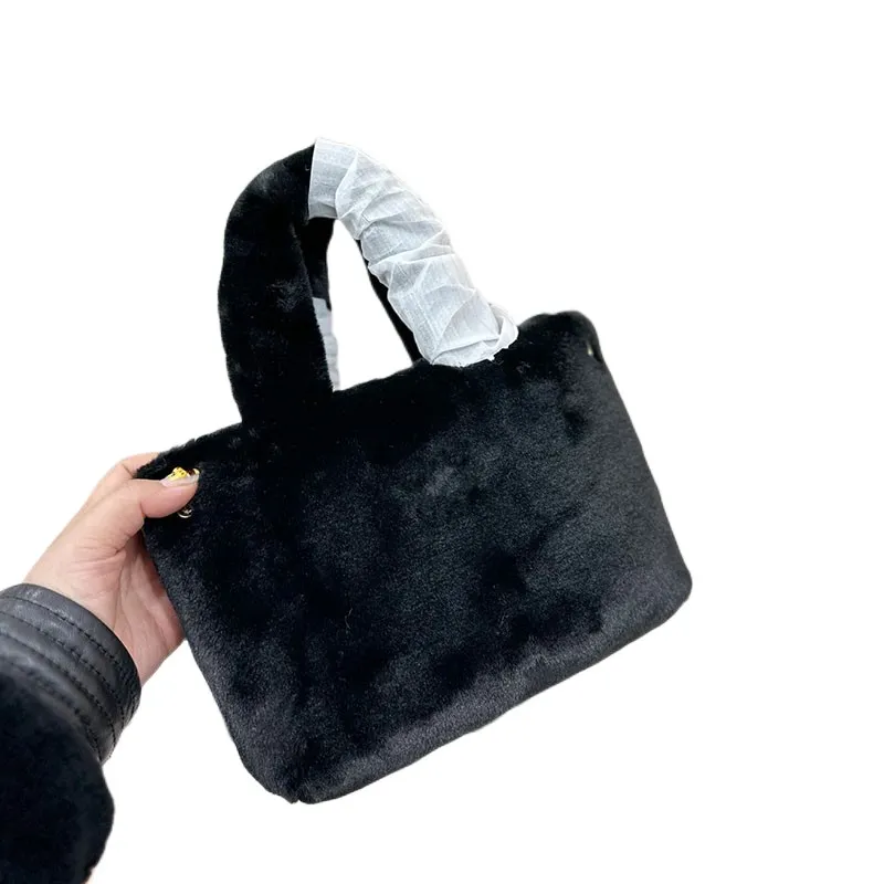 Designer Mini Totes Mutlicolors Zacht Pluche Comfort Boodschappentassen Emmer Pluizige Handtassen Met Bandjes Dames Capaciteit Portefeuilles Clutch Schoudertas Maat 22x17cm