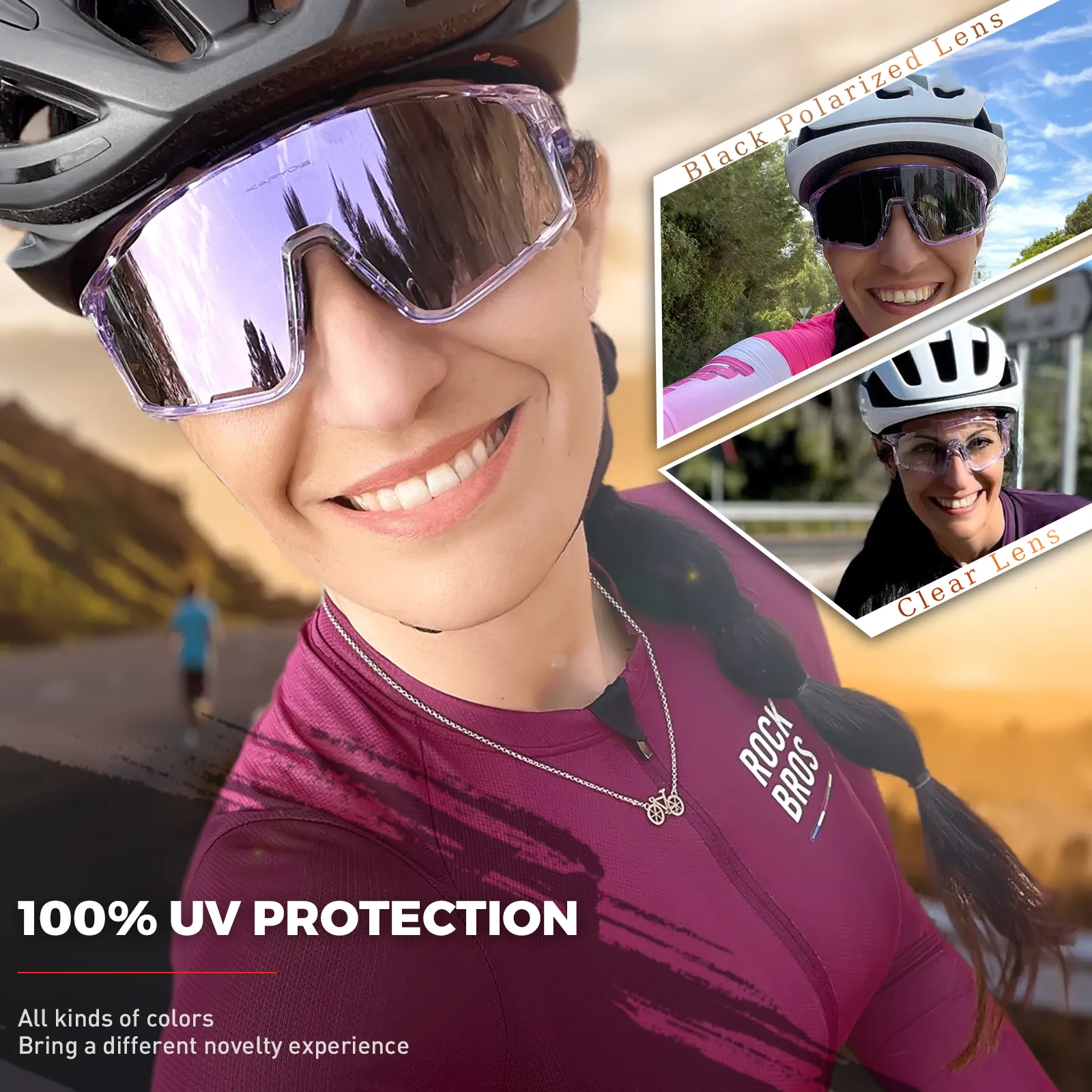 KAPVOE Gafas de Ciclismo Polarizadas Hombre Mujer Lentes Ciclismo