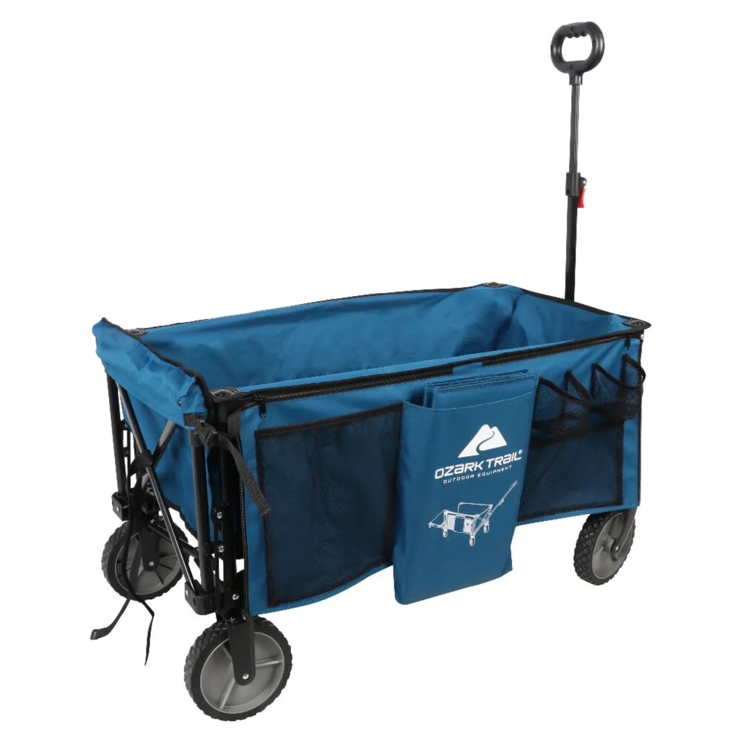 Storage Baskets Quad Folding Camp Wagon with Tailgate Blue 230613