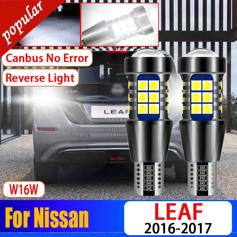 New 2Pcs Car Canbus Error Free 921 LED Reverse Light W16W T15 Backup Bulb Super Bright For Nissan LEAF 2016 2017