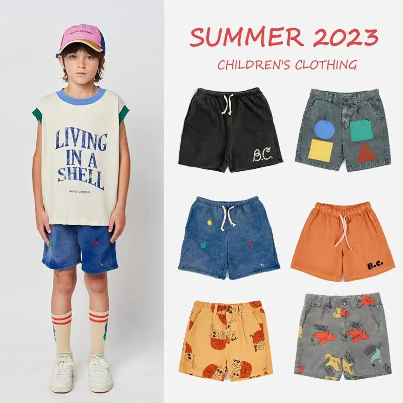 Shorts 2023 BOBO Verão Meninos Casual Estilo Ocidental Fino Desenho Animado Calça Jeans Esportiva Infantil 230614