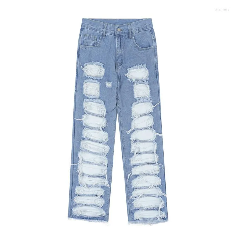 Jeans Masculino 2023 Ropa Grunge Y2K Streetwear Baggy Stacked Ripped Pants  Men Clothing Straight Washed Blue Jeans Pantaloni Uomo De $187,75