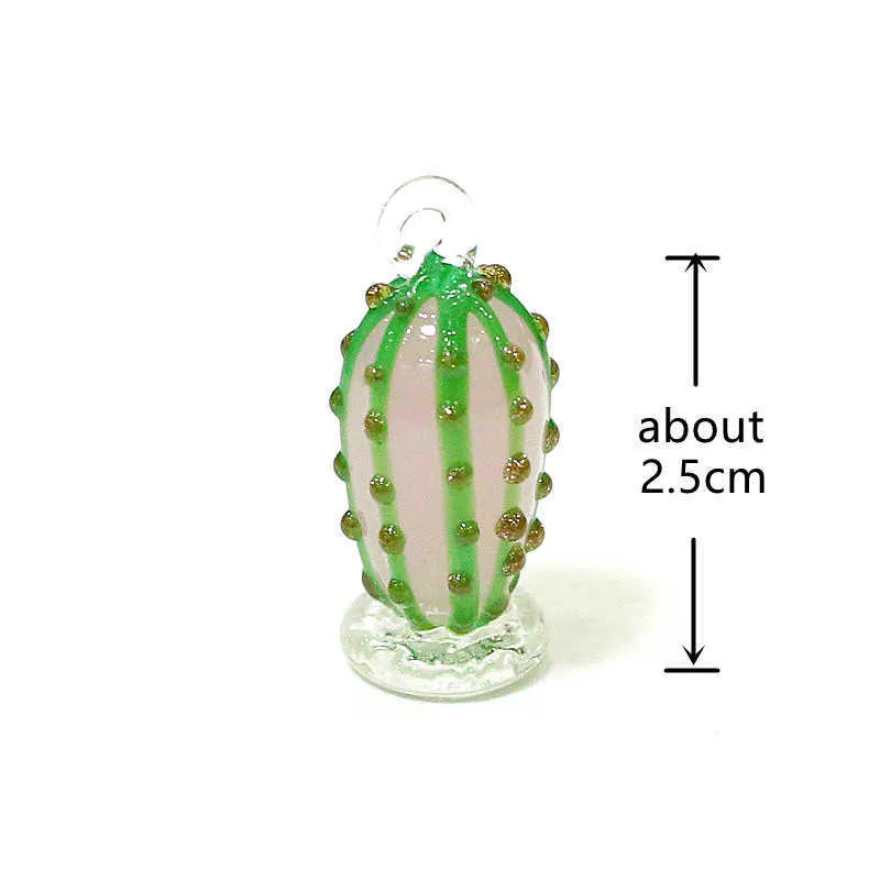 Décorations de jardin Belle Cactus Mini Charms en verre à la main Collier de mode pour femmes filles Creative Design Femme Bijoux Fête