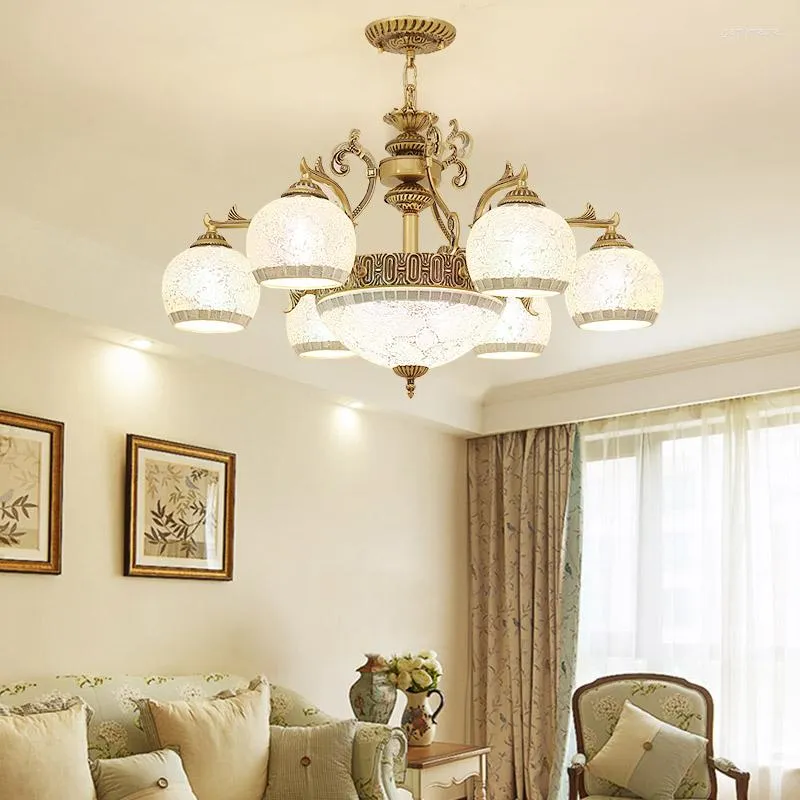 Chandeliers European Style Living Room Bronze Chandelier Candle Lamp Modern Dining Bedroom Double ZM1121