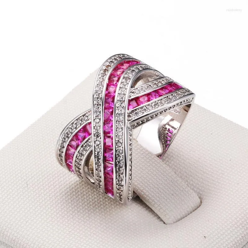 Pierścionki ślubne Chunky Knuckle dla kobiet srebrny kolor sześcien cyrkonia akcesoria palców pierścionka modna biżuteria hurtowa kropla yg011