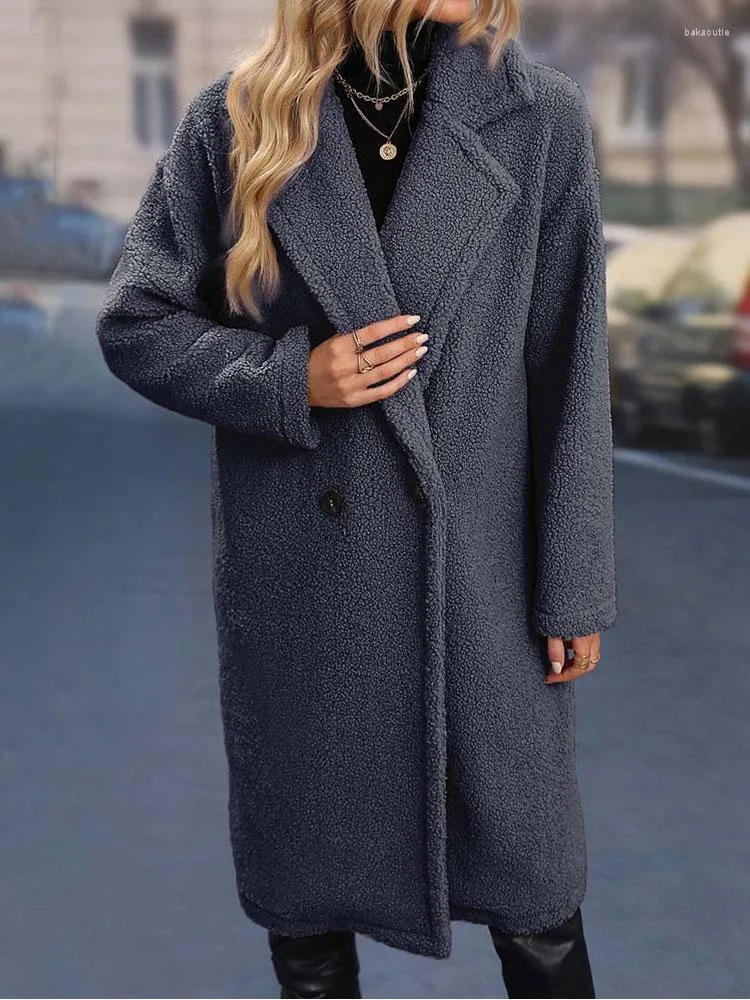 Kvinnors päls höst vinter faux kappa nalle jackor kvinnor lång jacka fluffiga tjocka varma rockar för utkläder