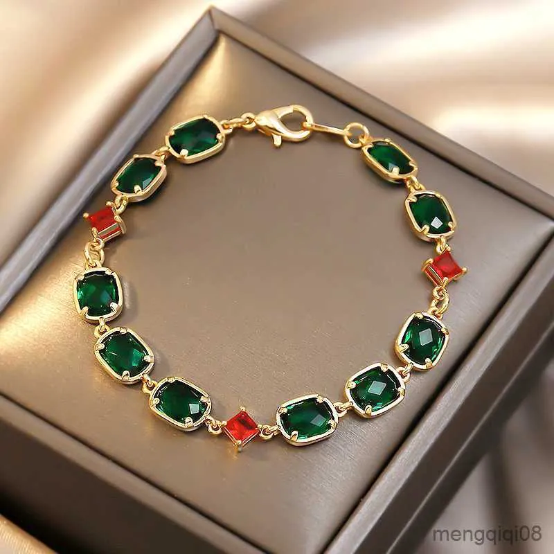 Bracelets Green Waterdrop Bracelet Wedding Jewelry Female For Women R230614