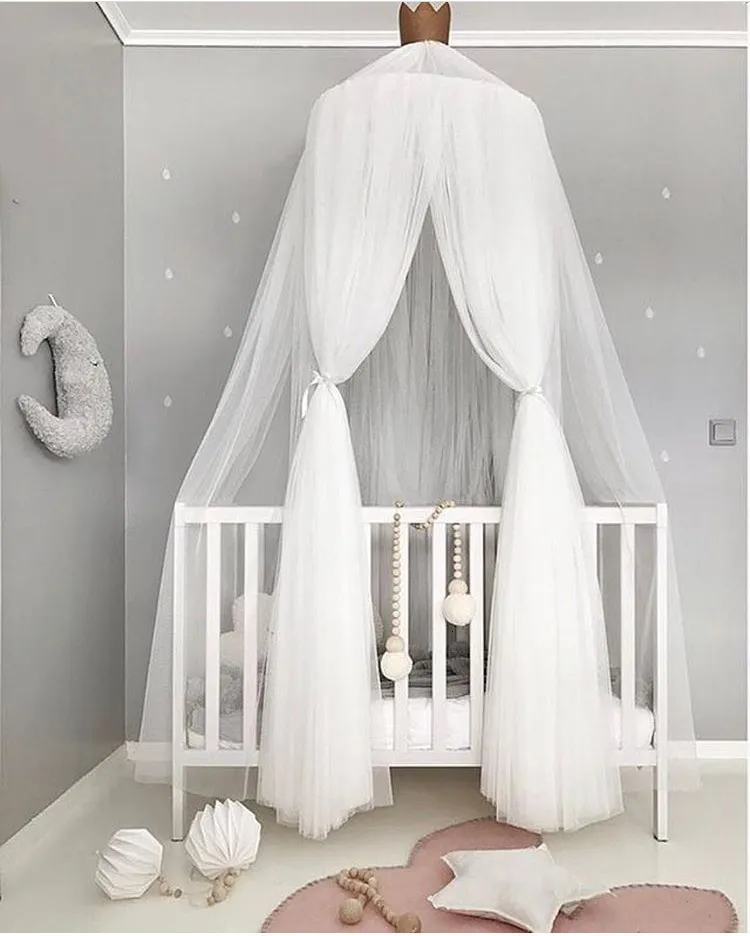 Crib Netting Children Room Decor Hanging Mosquito Tent Baby Bed Canopy Dome Dream Curtain Tent Baby Crib Netting Round Hung Kids Canopy Tent 230613